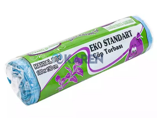 KAZANÇ EKO STANDART HANTAL ÇÖP TORBASI 100X150 10LU 10RULO 500GR SİYAH