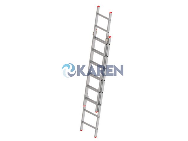 SÜRGÜLÜ 2 KADEMELİ ALÜMİNYUM MERDİVEN 2X2MT 12 BASAMAK