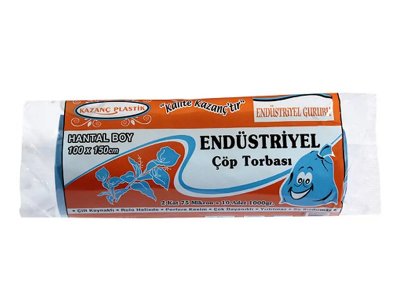 KAZANÇ ENDÜSTRİYEL HANTAL ÇÖP TORBASI 100X150 6LI 8RULO 1200GR SİYAH