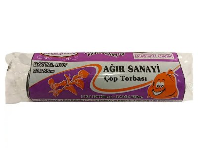 KAZANÇ AĞIR SANAYİ BATTAL ÇÖP TORBASI 72X95 10LU 10RULO 630GR SİYAH